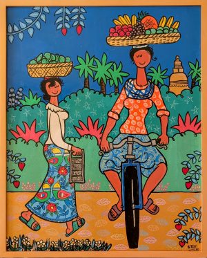 A Biking Fruits Seller, 80x100cm / 32x40 in.